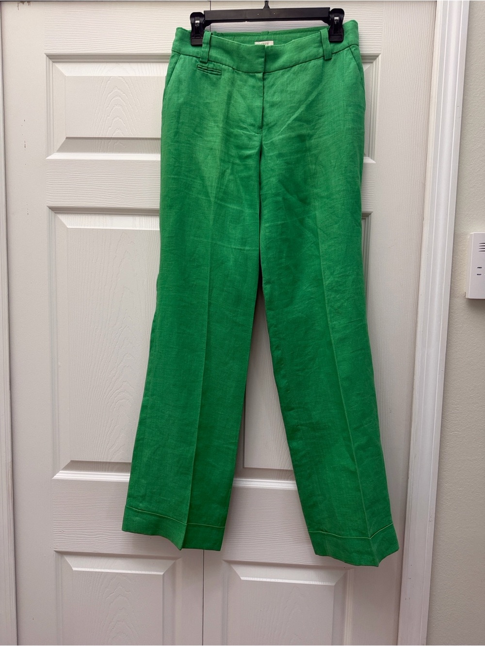J. Crew Kelly Green 100% Linen City Fit / Café Trousers. - Picture 2 of 9